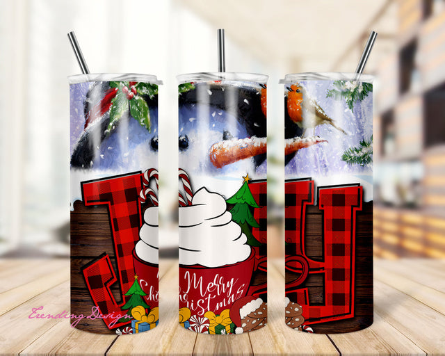 Joy With Christmas Globe And Snowman Tumbler Png Sublimation Design, Christmas Joy Tumbler Png,20oz Skinny Tumbler Template,Instant Download Sublimation TrendingDesign 
