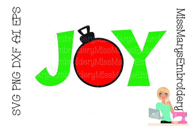 Joy with Ornament SVG MissMarysEmbroidery 
