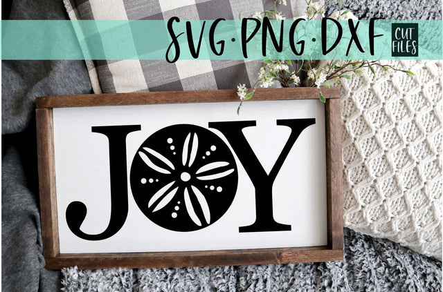 Joy With Sand Dollar | Beach Christmas Stencil SVG SVG Ikonart Design Shop 