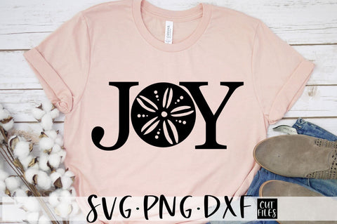 Joy With Sand Dollar | Beach Christmas Stencil SVG SVG Ikonart Design Shop 