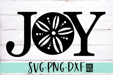 Joy With Sand Dollar | Beach Christmas Stencil SVG SVG Ikonart Design Shop 