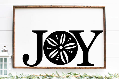 Joy With Sand Dollar | Beach Christmas Stencil SVG SVG Ikonart Design Shop 