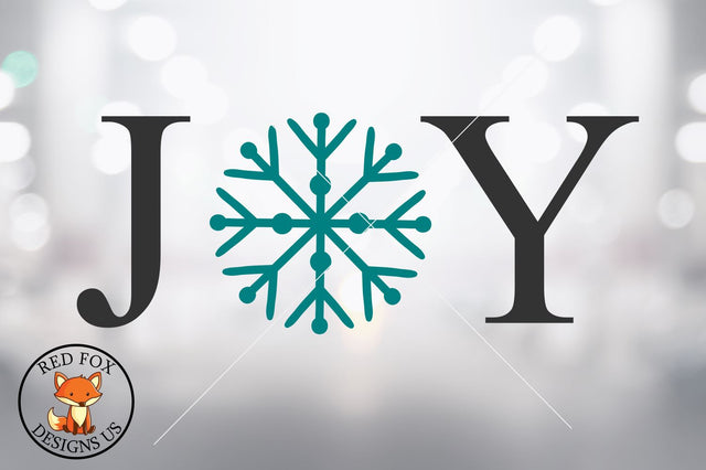 Joy with Snowflake SVG, Christmas SVG, holiday svg SVG RedFoxDesignsUS 