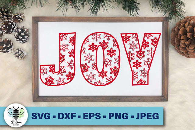 Joy with Snowflakes SVG | Winter SVG SVG B Renee Design 