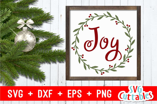 Joy Wreath | Christmas Cut File SVG Svg Cuttables 