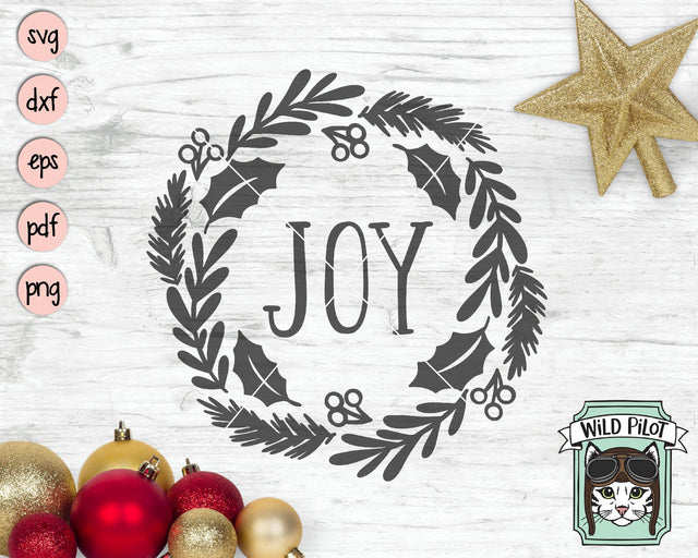 Joy Wreath SVG Cut File SVG Wild Pilot 