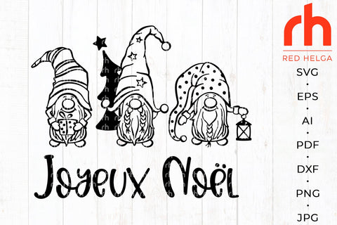 Joyeux Noël SVG - Xmas Gnomes Cut File SVG RedHelgaArt 