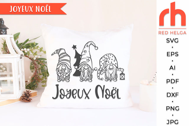 Joyeux Noël SVG - Xmas Gnomes Cut File SVG RedHelgaArt 