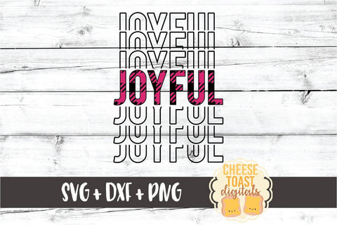 Joyful - Buffalo Plaid Christmas Mirror Word SVG PNG DXF Cut Files SVG Cheese Toast Digitals 