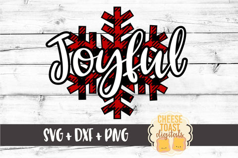 Joyful - Buffalo Plaid Snowflake - Christmas SVG Files SVG Cheese Toast Digitals 