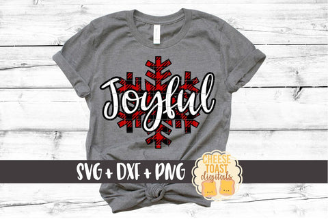 Joyful - Buffalo Plaid Snowflake - Christmas SVG Files SVG Cheese Toast Digitals 