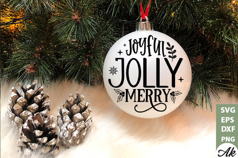 Joyful jolly merry Round Sign SVG akazaddesign 