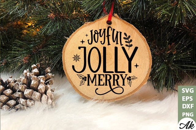 Joyful jolly merry Round Sign SVG akazaddesign 