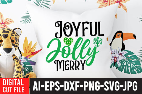 Joyful Jolly Merry SVG Cut File SVG BlackCatsMedia 