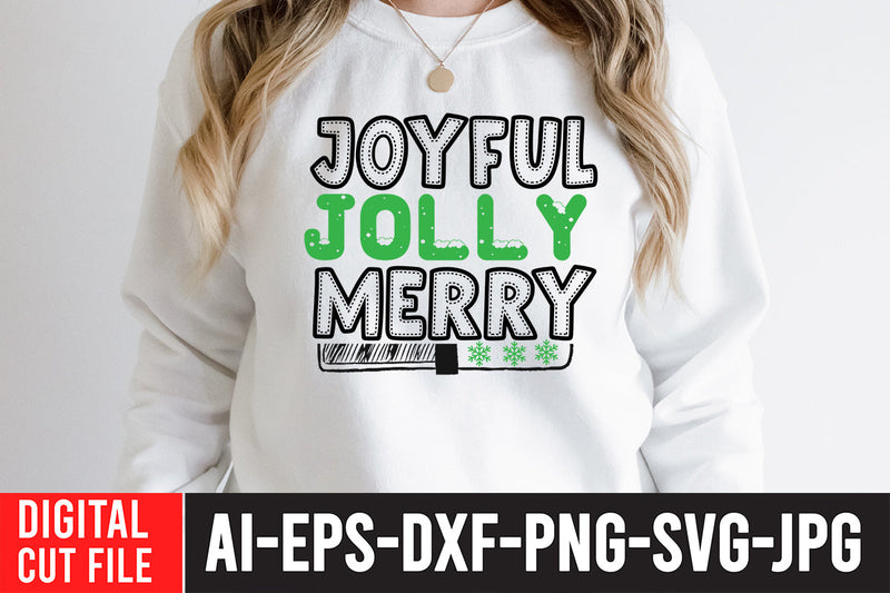 Joyful Jolly Merry SVG Cut File SVG BlackCatsMedia 