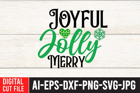Joyful Jolly Merry SVG Cut File SVG BlackCatsMedia 