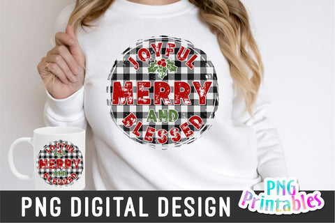 Joyful Merry And Blessed | Sublimation PNG Sublimation Svg Cuttables 