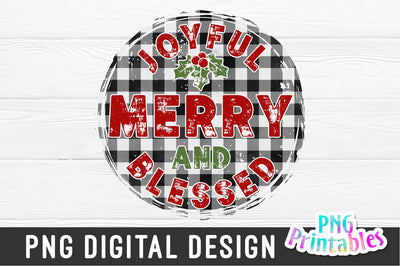 Joyful Merry And Blessed | Sublimation PNG Sublimation Svg Cuttables 