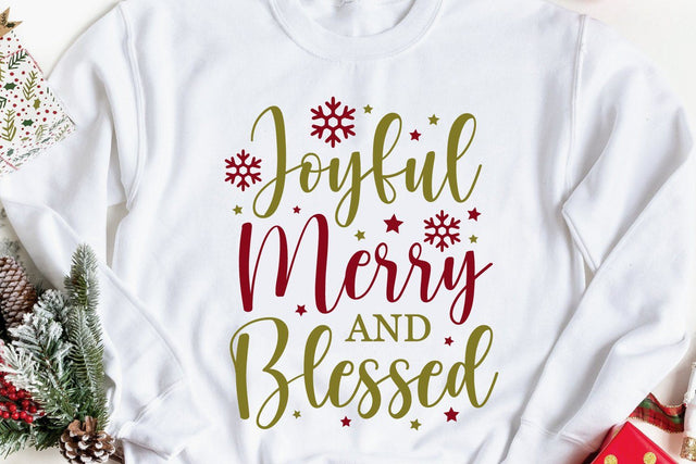 Joyful Merry and Blessed SVG Christmas T-shirt Design SVG zoellartz 