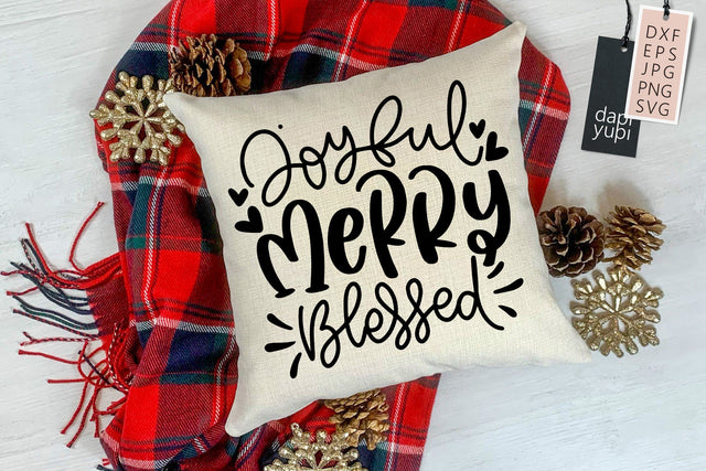 Joyful Merry Blessed SVG Christmas Quotes SVG dapiyupi store 