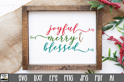 Joyful Merry Blessed SVG Cut File - Christmas SVG SVG Old Market 