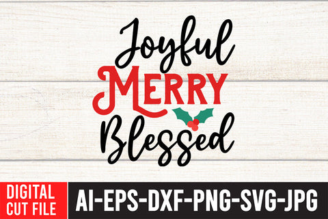 Joyful Merry Blessed SVG Cut File SVG BlackCatsMedia 