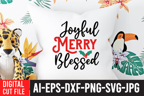 Joyful Merry Blessed SVG Cut File SVG BlackCatsMedia 