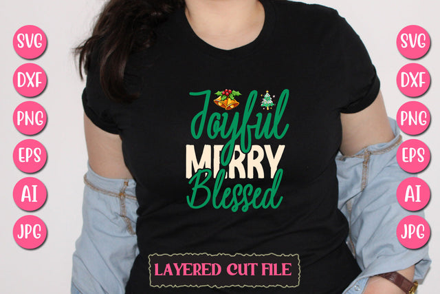 Joyful Merry Blessed SVG Cut File SVG Newmockups 