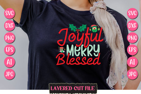 Joyful Merry Blessed SVG Cut File SVG Newmockups 