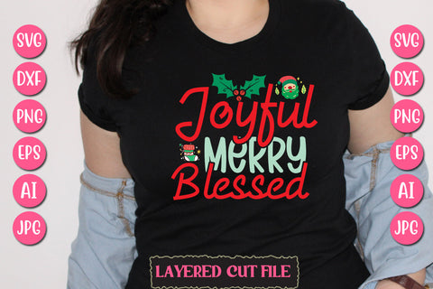 Joyful Merry Blessed SVG Cut File SVG Newmockups 