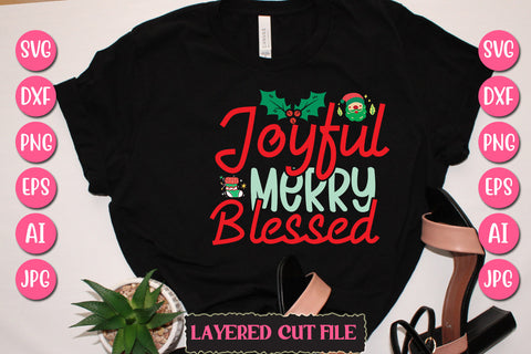 Joyful Merry Blessed SVG Cut File SVG Newmockups 