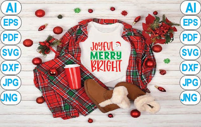 Joyful Merry Bright SVG Craftlabsvg24 