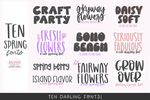 Joyful Spring Font Bundle V1 Font Blush Font Co. 