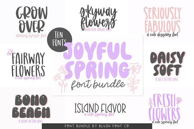 Joyful Spring Font Bundle V1 Font Blush Font Co. 