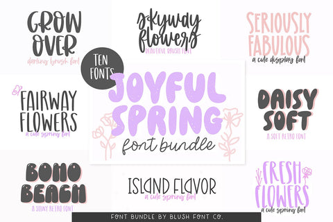 Joyful Spring Font Bundle V1 Font Blush Font Co. 