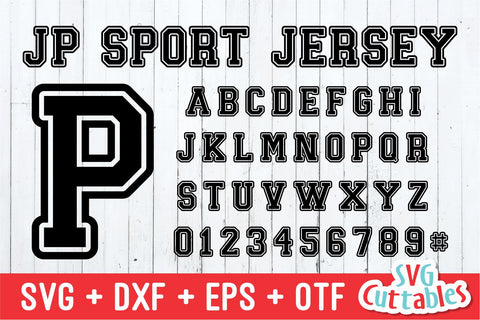 JP Sport Jersey Font Svg Cuttables 