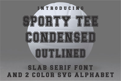 JP Sporty Tee Condensed Outlined Font Svg Cuttables 