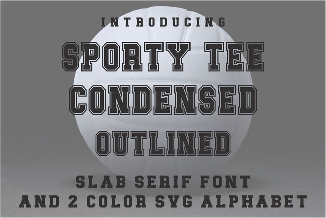JP Sporty Tee Condensed Outlined Font Svg Cuttables 