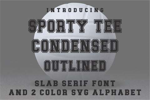 JP Sporty Tee Condensed Outlined Font Svg Cuttables 