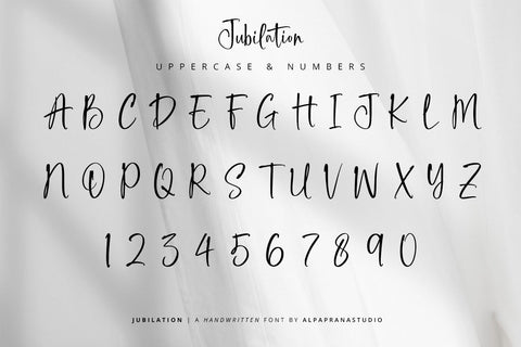 Jubilation - Handwritten Font Font Alpaprana Studio 