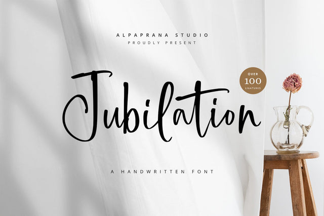 Jubilation - Handwritten Font Font Alpaprana Studio 