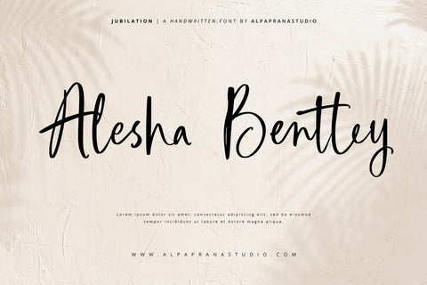 Jubilation - Handwritten Font Font Alpaprana Studio 