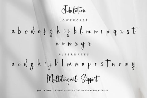 Jubilation - Handwritten Font Font Alpaprana Studio 