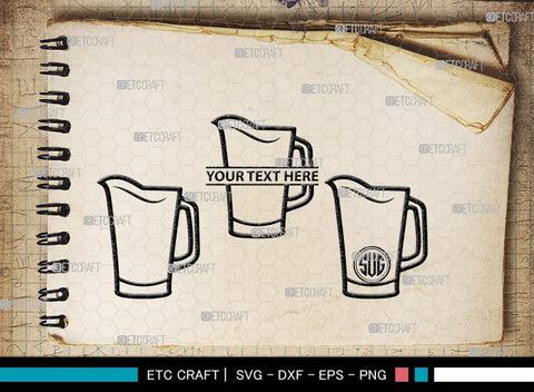 Jug monogram, Jug Silhouette, Jug SVG, Pitcher Svg, Jar Svg, Drink Svg, SB00170 SVG ETC Craft 