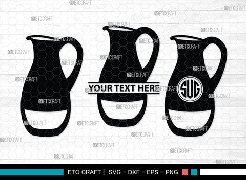 Jug monogram, Jug Silhouette, Jug SVG, Pitcher Svg, Jar Svg, Drink Svg, SB00170 SVG ETC Craft 