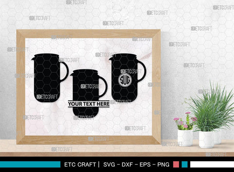 Jug monogram, Jug Silhouette, Jug SVG, Pitcher Svg, Jar Svg, Drink Svg, SB00170 SVG ETC Craft 