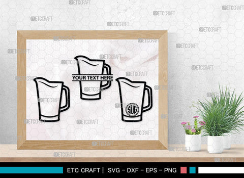 Jug monogram, Jug Silhouette, Jug SVG, Pitcher Svg, Jar Svg, Drink Svg, SB00170 SVG ETC Craft 
