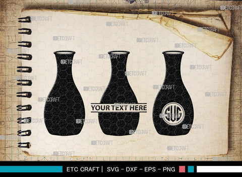 Jug monogram, Jug Silhouette, Jug SVG, Pitcher Svg, Jar Svg, Drink Svg, SB00170 SVG ETC Craft 