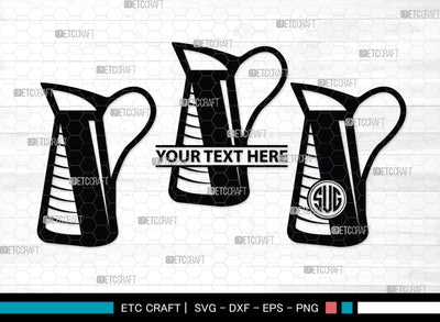 Jug monogram, Jug Silhouette, Jug SVG, Pitcher Svg, Jar Svg, Drink Svg, SB00170 SVG ETC Craft 