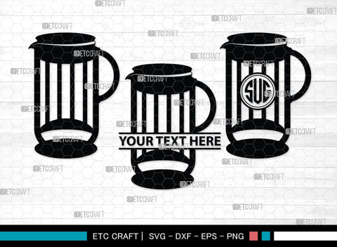 Jug monogram, Jug Silhouette, Jug SVG, Pitcher Svg, Jar Svg, Drink Svg, SB00170 SVG ETC Craft 